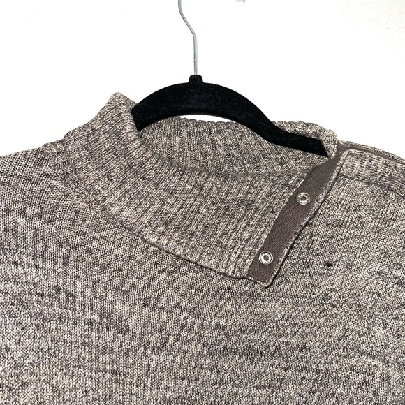 GAP Brown Heathered Snap Neck Turtleneck Tunic Sweater Small Women’s - Picture 2 of 12
